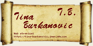 Tina Burkanović vizit kartica
